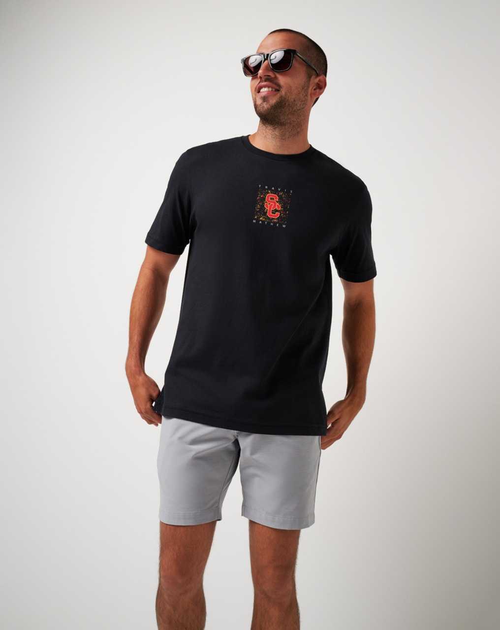 Travis Mathew Usc School Spirit Tee Black | KZDJWSI-41