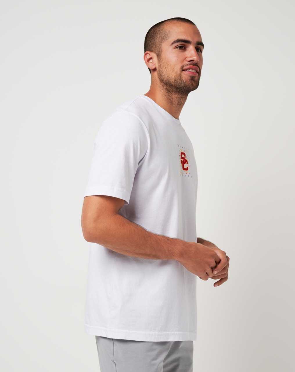 Travis Mathew Usc School Spirit Tee White | CJXLWTE-21