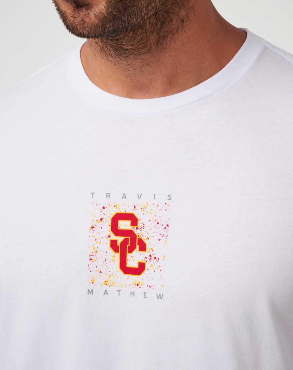 Travis Mathew Usc School Spirit Tee White | CJXLWTE-21