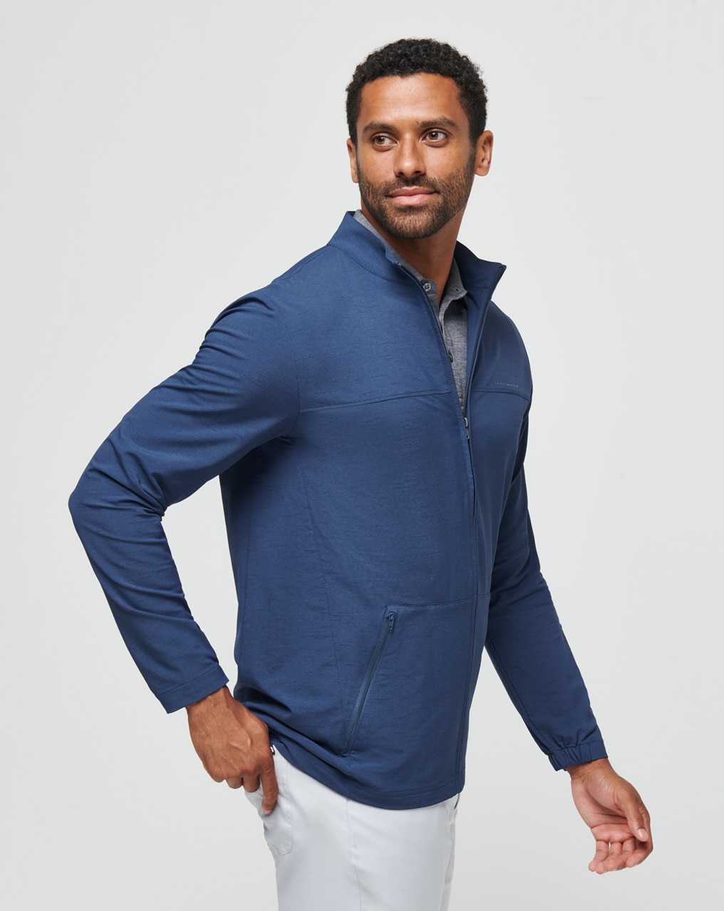 Travis Mathew Valley View Full Zip Heather Navy | WBHRDZF-28