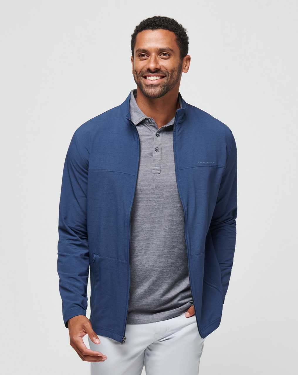 Travis Mathew Valley View Full Zip Heather Navy | WBHRDZF-28