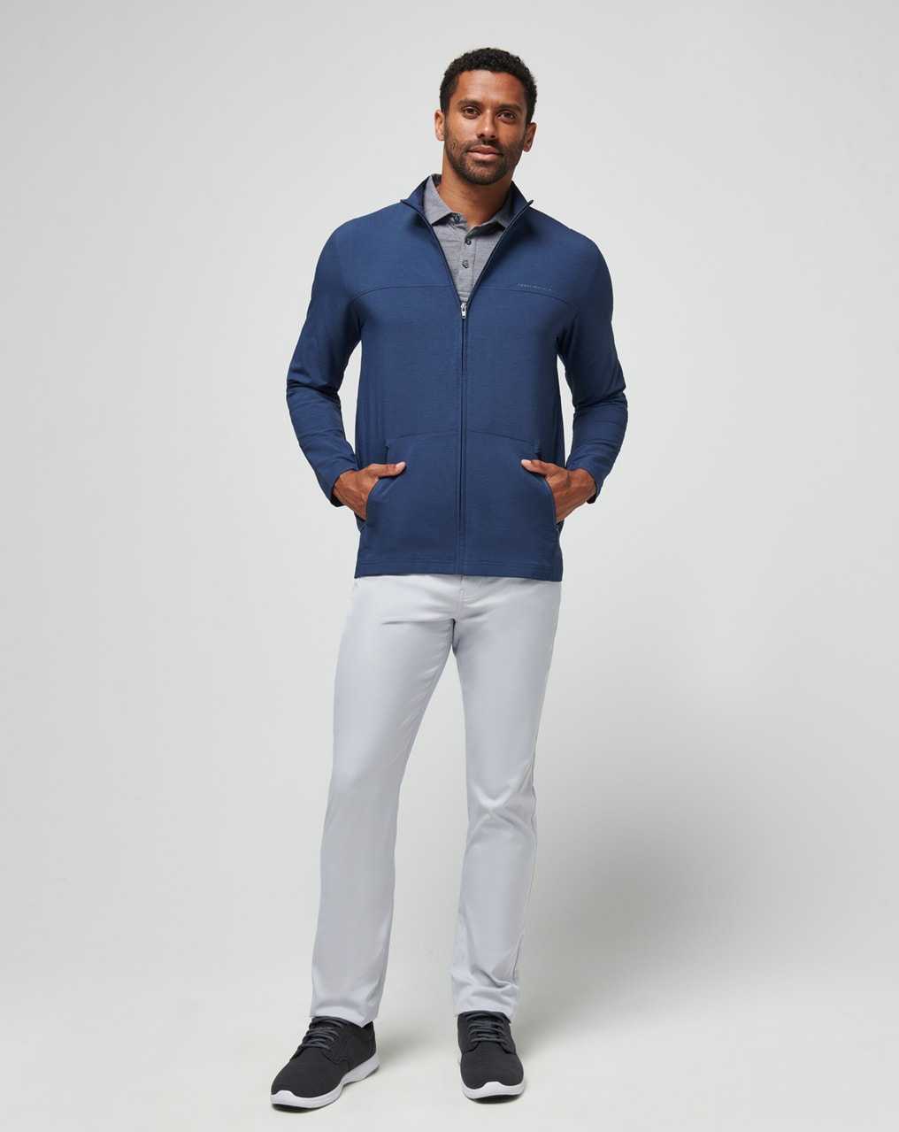 Travis Mathew Valley View Full Zip Heather Navy | WBHRDZF-28