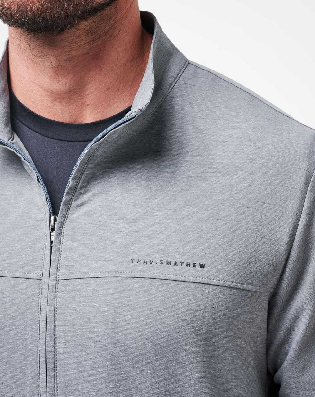 Travis Mathew Valley View Full Zip Heather Grey | RXOUWDI-12