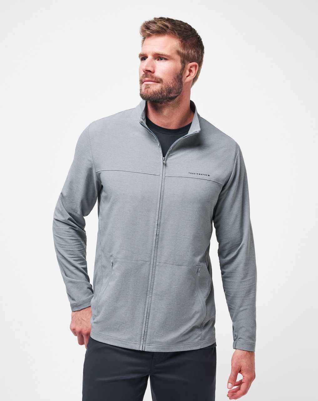 Travis Mathew Valley View Full Zip Heather Grey | RXOUWDI-12