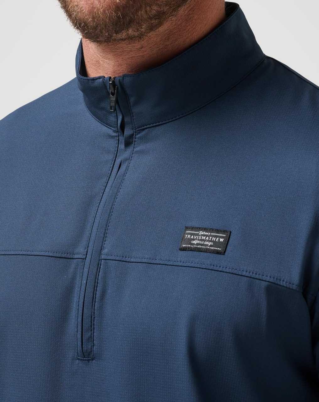 Travis Mathew Wanderlust Quarter Zip Mood Indigo | JGOBYWT-27