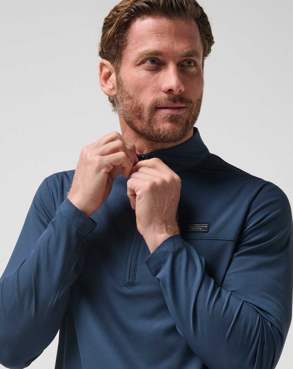 Travis Mathew Wanderlust Quarter Zip Mood Indigo | JGOBYWT-27