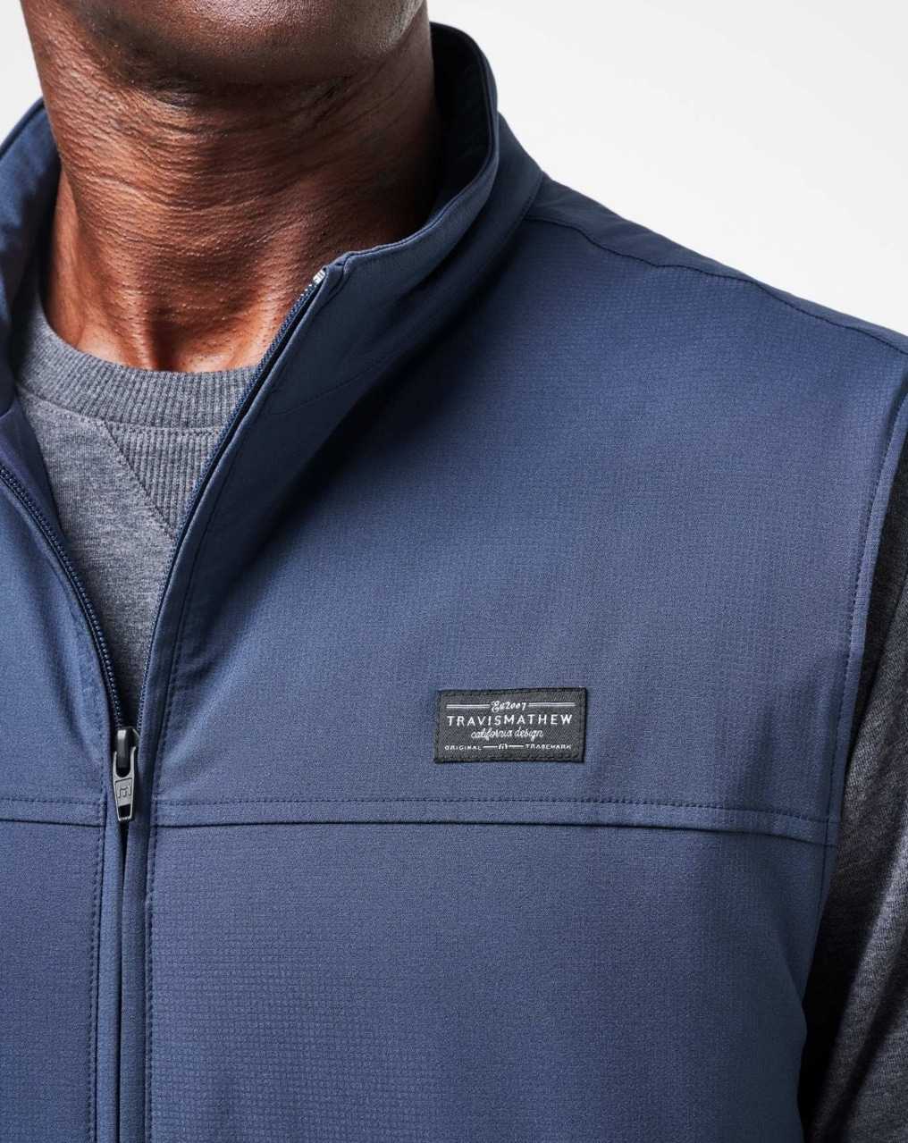 Travis Mathew Wanderlust Vest Mood Indigo | NMBDSZA-21