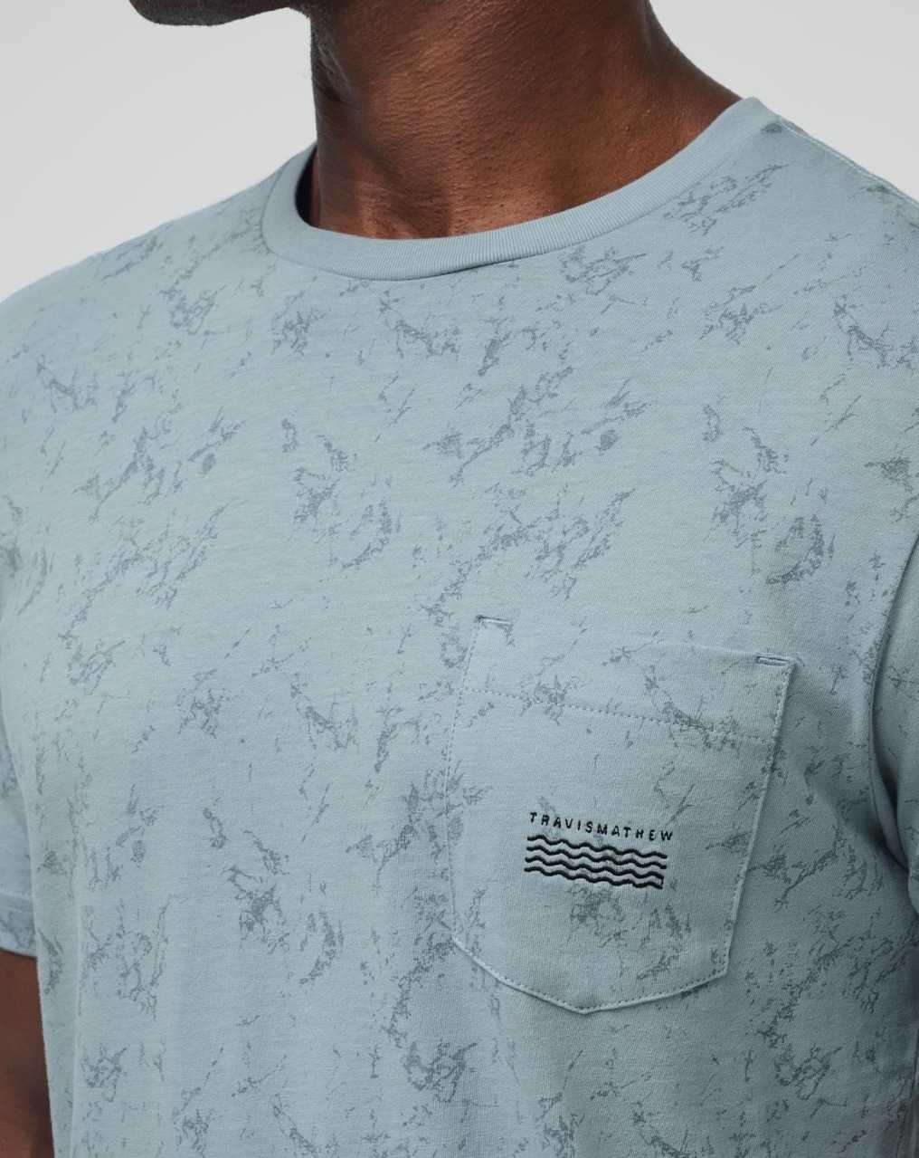 Travis Mathew Warmer Tides Pocket Tee Dusty Blue | YNVPWKL-37