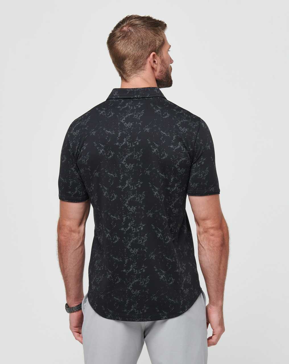 Travis Mathew Warmer Tides Scoop Polo Black | PDOARXK-91