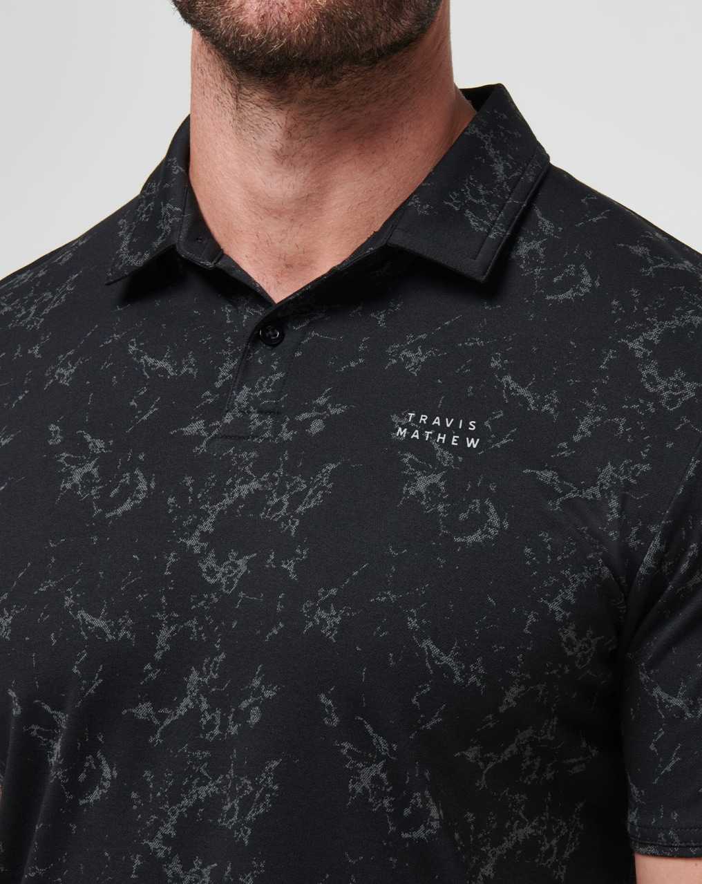 Travis Mathew Warmer Tides Scoop Polo Black | PDOARXK-91