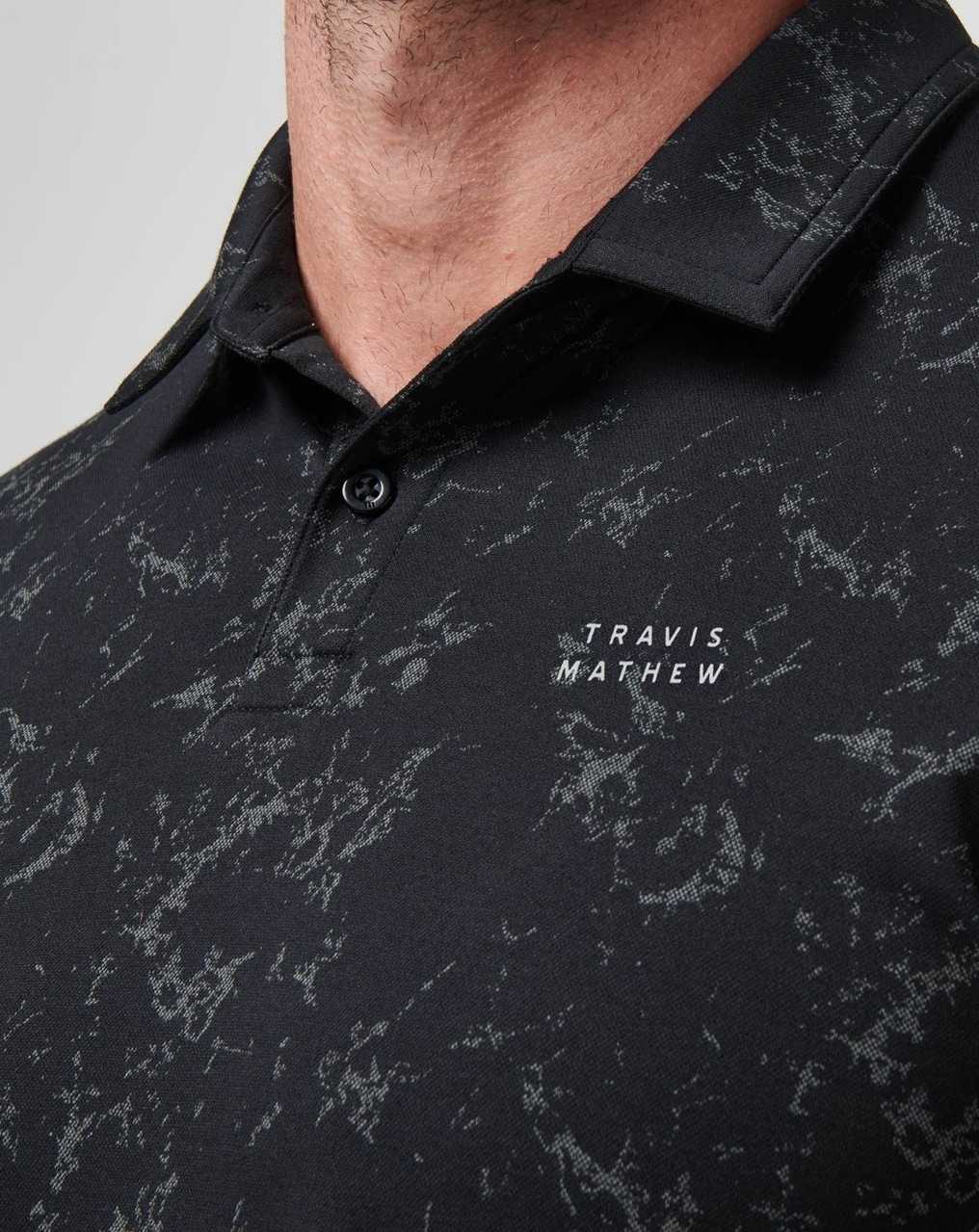 Travis Mathew Warmer Tides Scoop Polo Black | PDOARXK-91