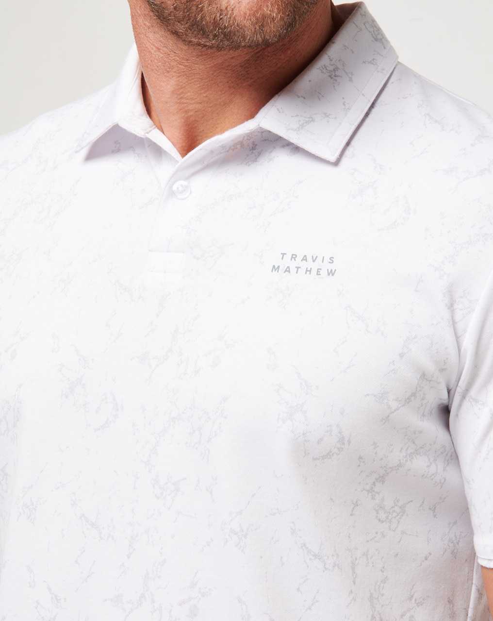 Travis Mathew Warmer Tides Scoop Polo White | XACTHPU-67