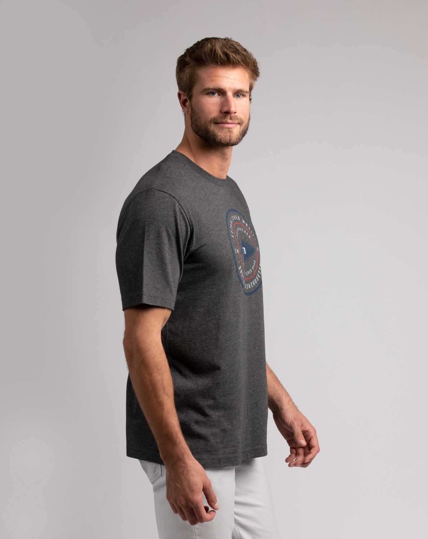 Travis Mathew Wicked Times Tee Heather Grey Pinstri | KPXTJGW-97