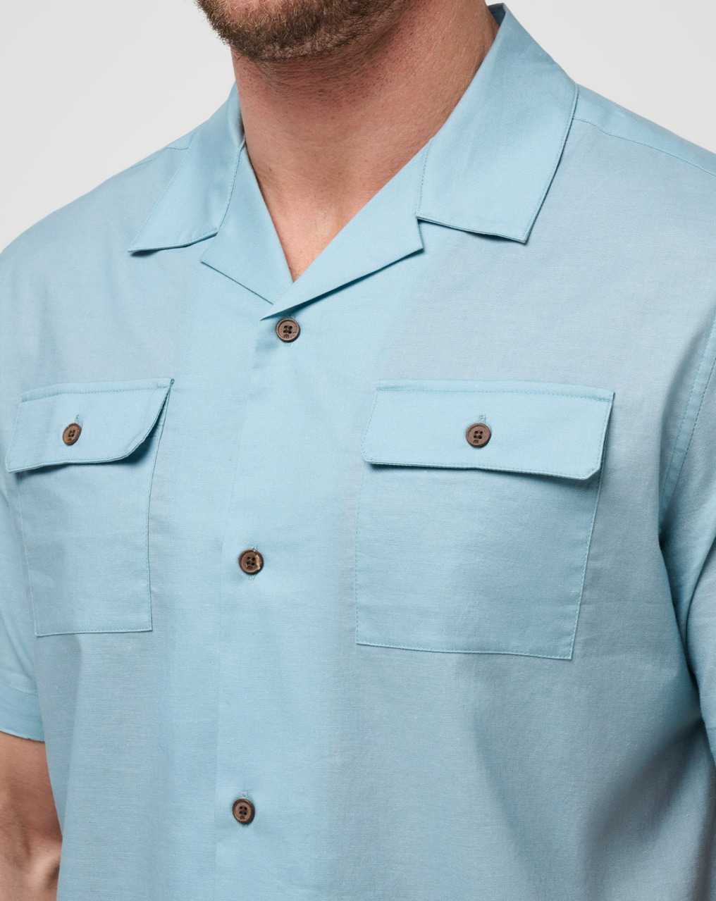 Travis Mathew Windy Bay Button-up Dusty Blue | POQZNKV-19