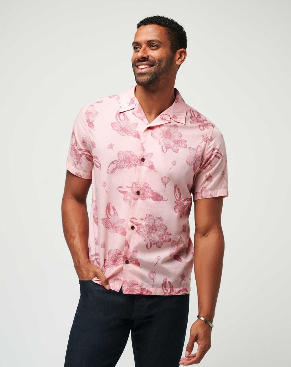 Travis Mathew Yacht Rockin Button-up Blush | OSIVKNT-20