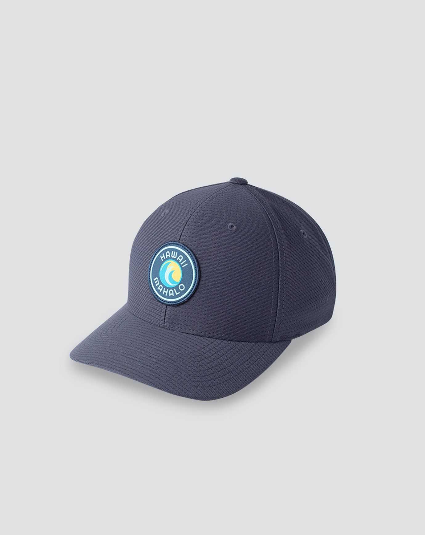 Travis Mathew Yellow Hibiscus Snapback Hat Navy | MPZVNQC-04