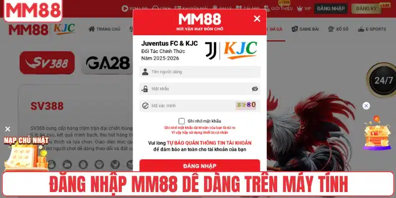 Đăng Nhập 1 Đăng nhập MM88 dễ dàng trên máy tính